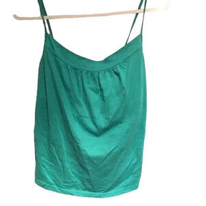 Outlooks Spaghetti Straps Crop Tank Cami Top Teal Size XL